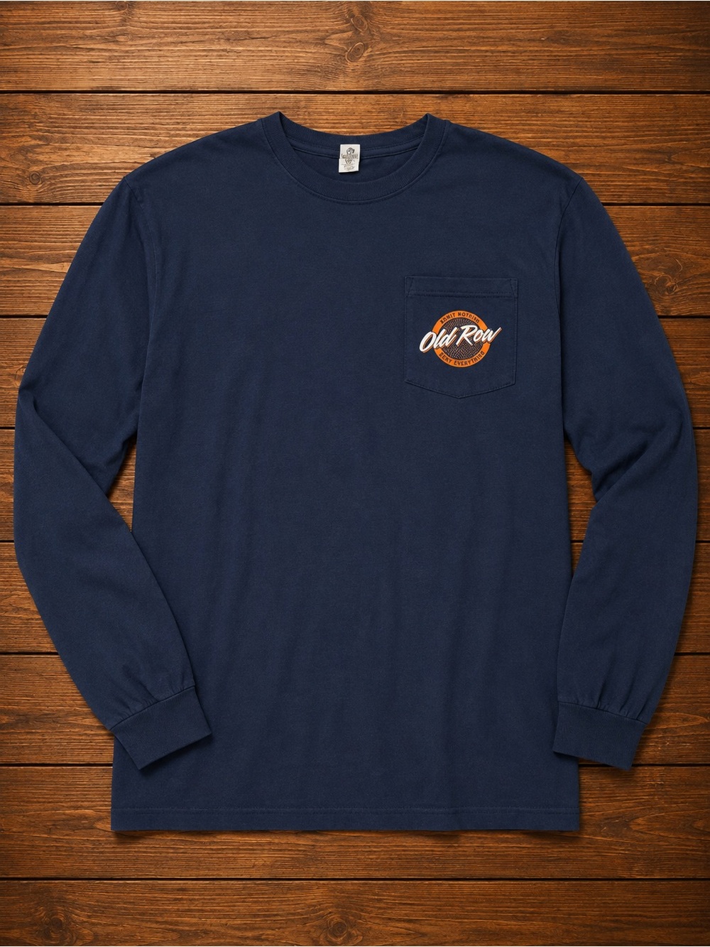 Old Row Men's Long Sleeve Pocket Tee in Navy